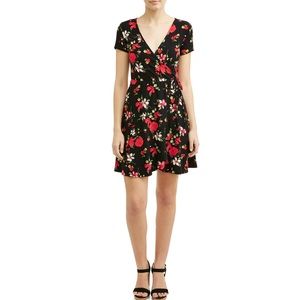 Black & red floral dress